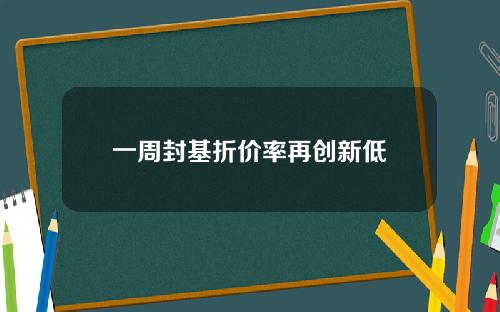 一周封基折价率再创新低