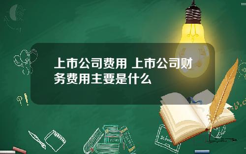 上市公司费用 上市公司财务费用主要是什么