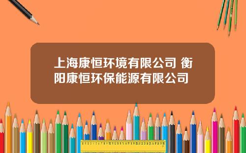 上海康恒环境有限公司 衡阳康恒环保能源有限公司