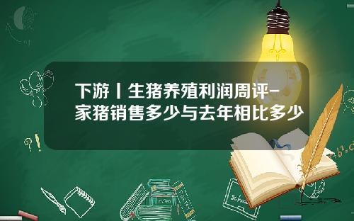 下游丨生猪养殖利润周评-家猪销售多少与去年相比多少