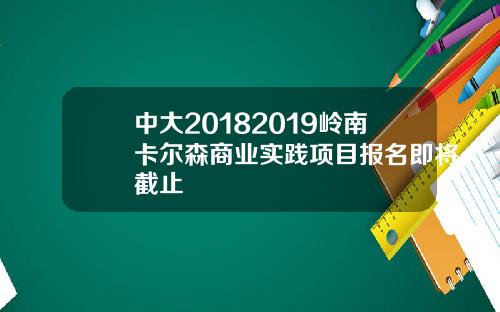 中大20182019岭南卡尔森商业实践项目报名即将截止