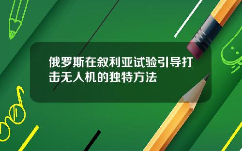 俄罗斯在叙利亚试验引导打击无人机的独特方法