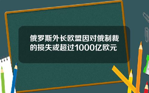 俄罗斯外长欧盟因对俄制裁的损失或超过1000亿欧元