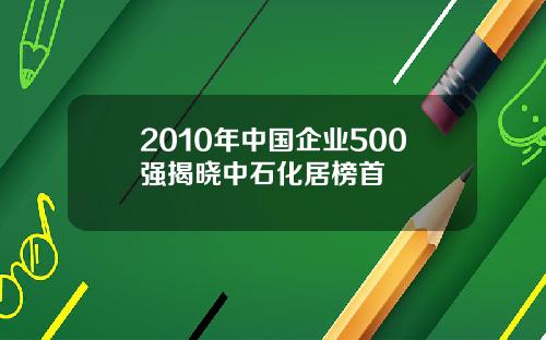 2010年中国企业500强揭晓中石化居榜首