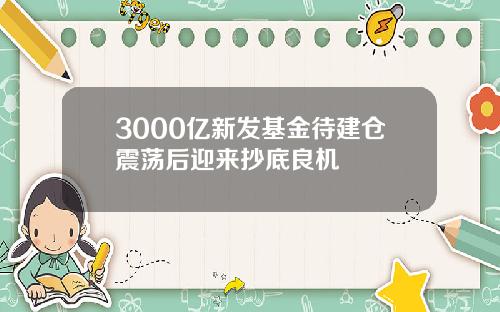 3000亿新发基金待建仓震荡后迎来抄底良机