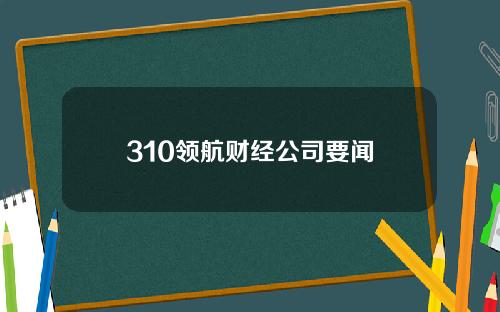 310领航财经公司要闻