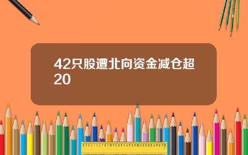 42只股遭北向资金减仓超20