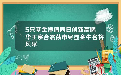 5只基金净值同日创新高鹏华王宗合震荡市尽显金牛名将风采