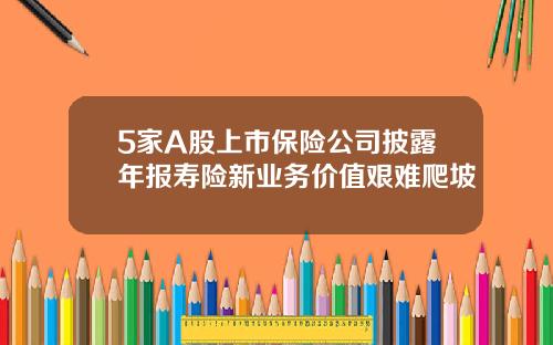 5家A股上市保险公司披露年报寿险新业务价值艰难爬坡