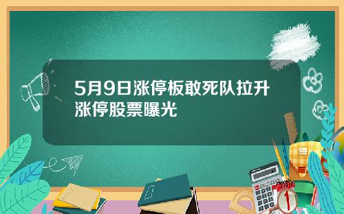 5月9日涨停板敢死队拉升涨停股票曝光