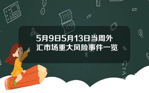 5月9日5月13日当周外汇市场重大风险事件一览