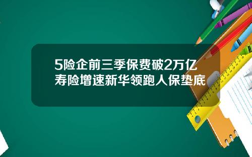 5险企前三季保费破2万亿寿险增速新华领跑人保垫底