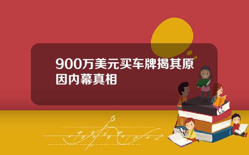 900万美元买车牌揭其原因内幕真相