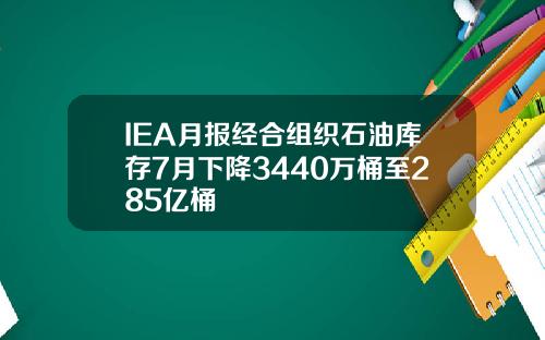 IEA月报经合组织石油库存7月下降3440万桶至285亿桶