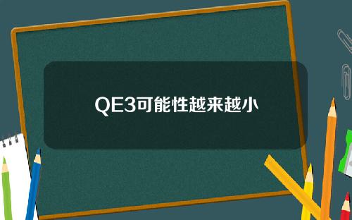 QE3可能性越来越小