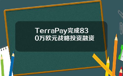 TerraPay完成830万欧元战略投资融资