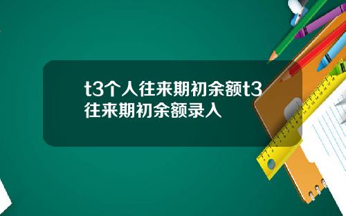 t3个人往来期初余额t3往来期初余额录入