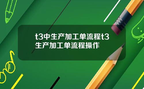 t3中生产加工单流程t3生产加工单流程操作