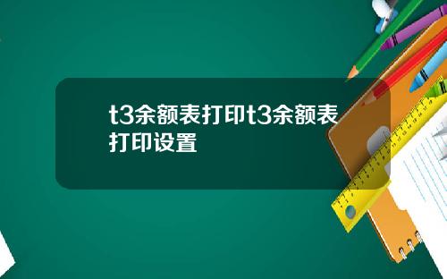 t3余额表打印t3余额表打印设置