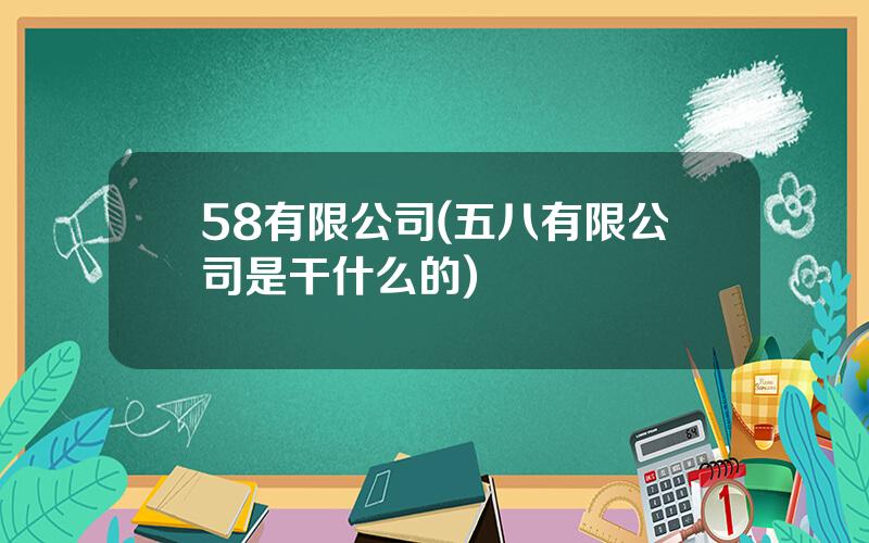 58有限公司(五八有限公司是干什么的)