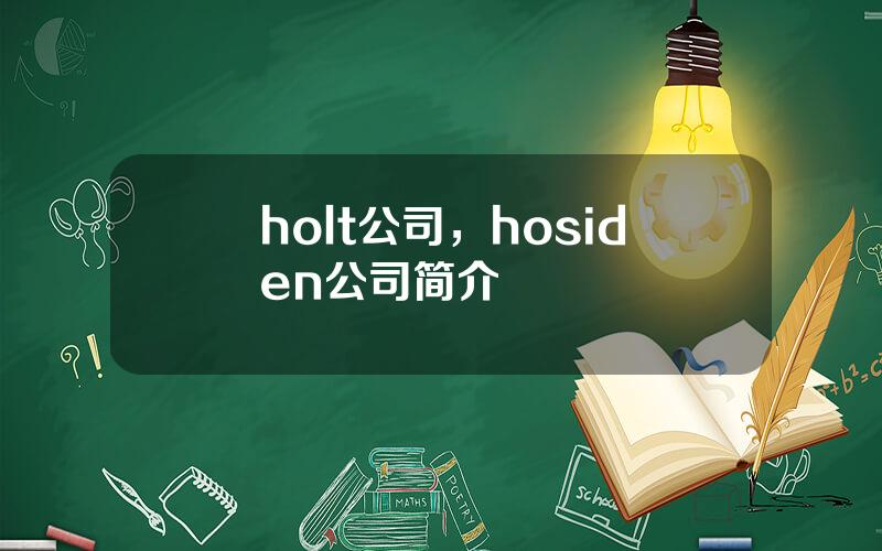 holt公司，hosiden公司简介