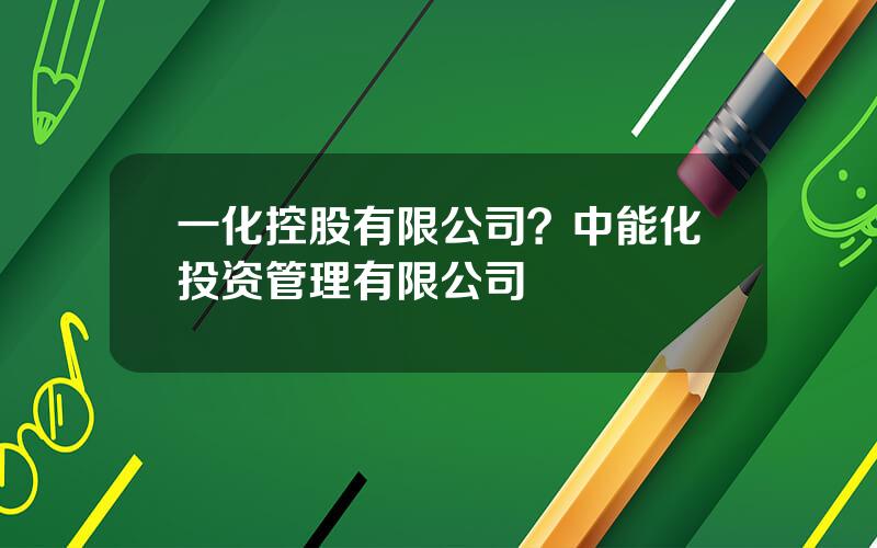 一化控股有限公司？中能化投资管理有限公司