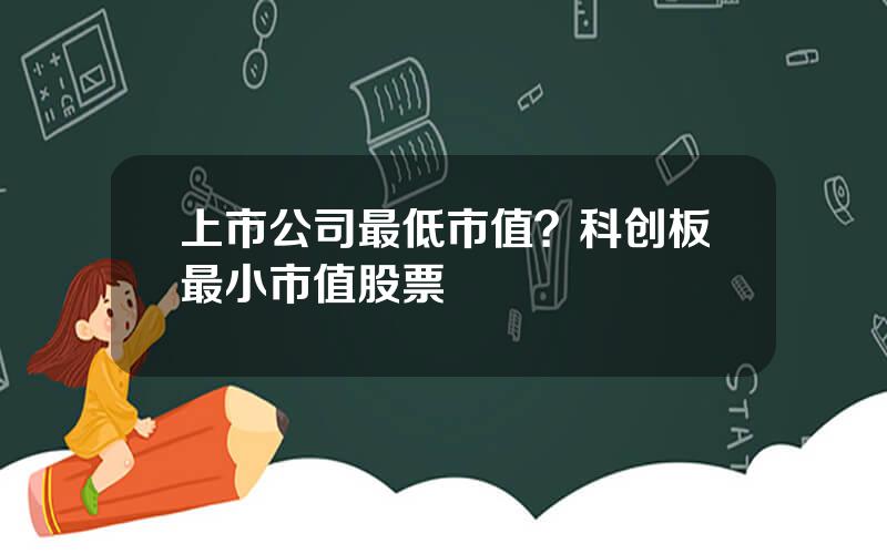 上市公司最低市值？科创板最小市值股票