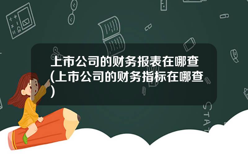 上市公司的财务报表在哪查(上市公司的财务指标在哪查)