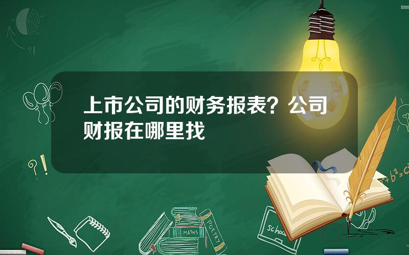 上市公司的财务报表？公司财报在哪里找