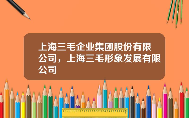 上海三毛企业集团股份有限公司，上海三毛形象发展有限公司