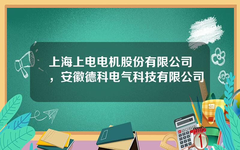 上海上电电机股份有限公司，安徽德科电气科技有限公司