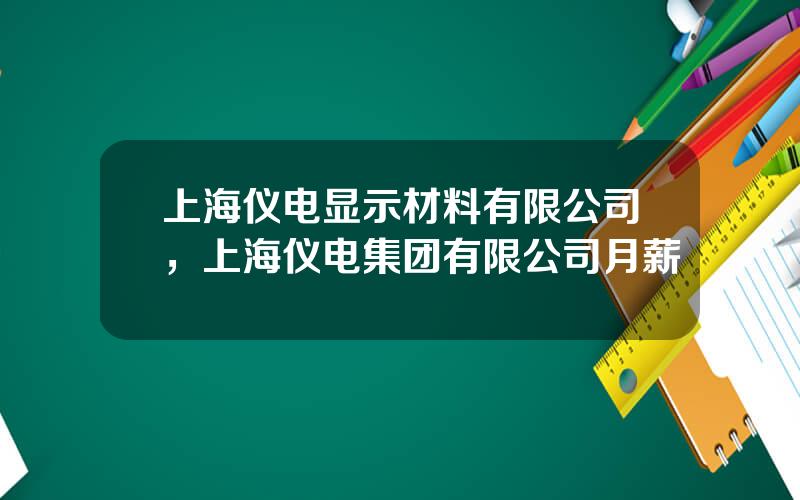 上海仪电显示材料有限公司，上海仪电集团有限公司月薪