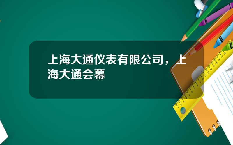 上海大通仪表有限公司，上海大通会幕