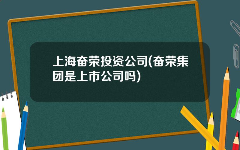 上海奋荣投资公司(奋荣集团是上市公司吗)