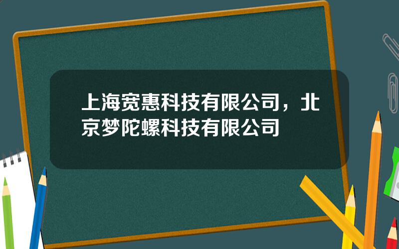 上海宽惠科技有限公司，北京梦陀螺科技有限公司