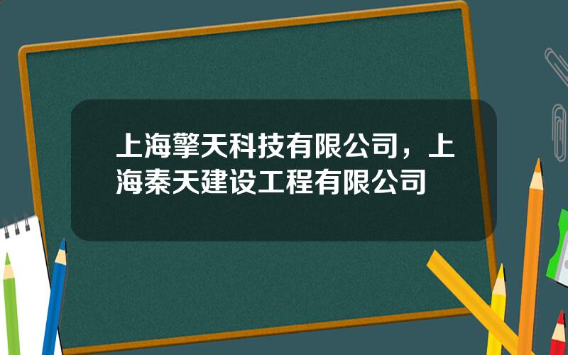 上海擎天科技有限公司，上海秦天建设工程有限公司