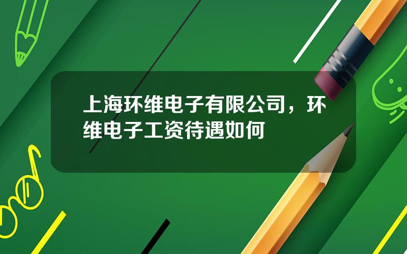 上海环维电子有限公司，环维电子工资待遇如何