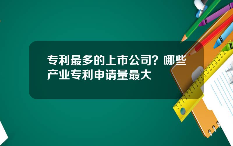 专利最多的上市公司？哪些产业专利申请量最大