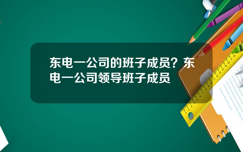 东电一公司的班子成员？东电一公司领导班子成员