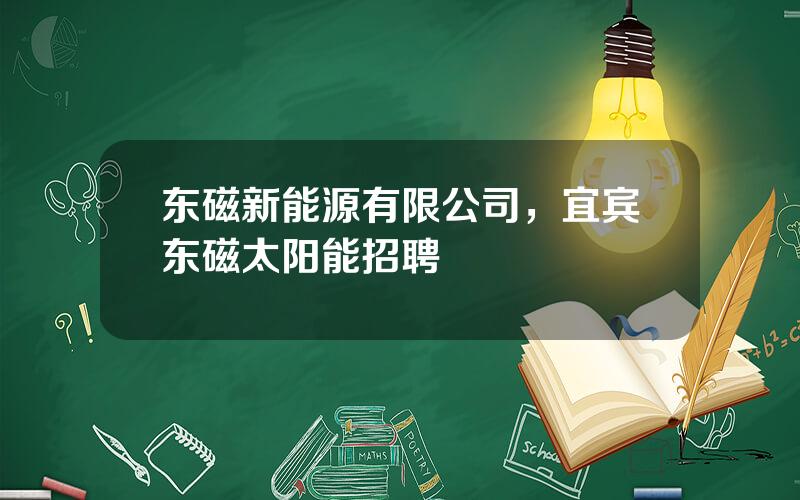 东磁新能源有限公司，宜宾东磁太阳能招聘