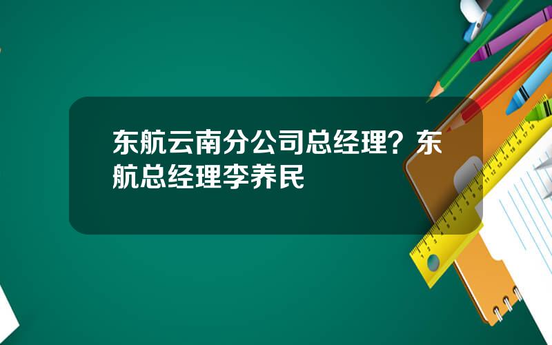 东航云南分公司总经理？东航总经理李养民