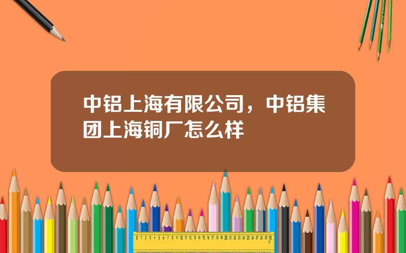 中铝上海有限公司，中铝集团上海铜厂怎么样