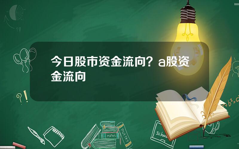 今日股市资金流向？a股资金流向