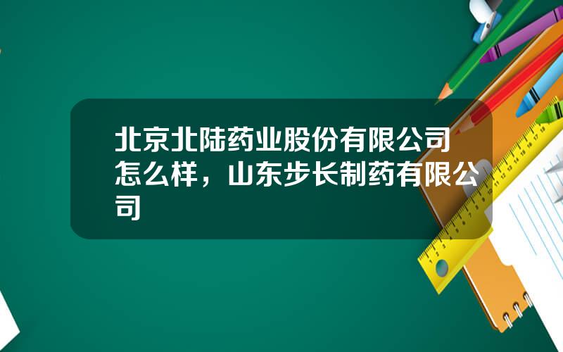 北京北陆药业股份有限公司怎么样，山东步长制药有限公司