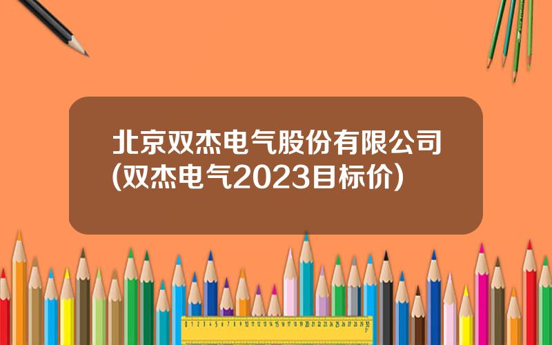 北京双杰电气股份有限公司(双杰电气2023目标价)