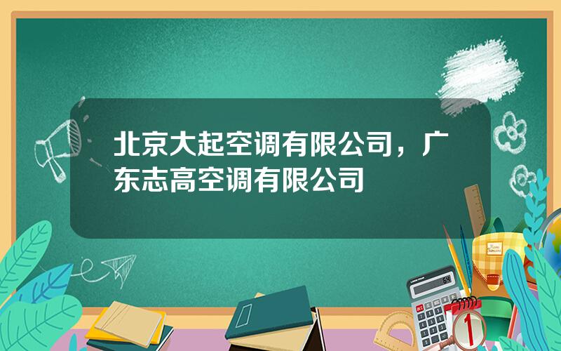 北京大起空调有限公司，广东志高空调有限公司