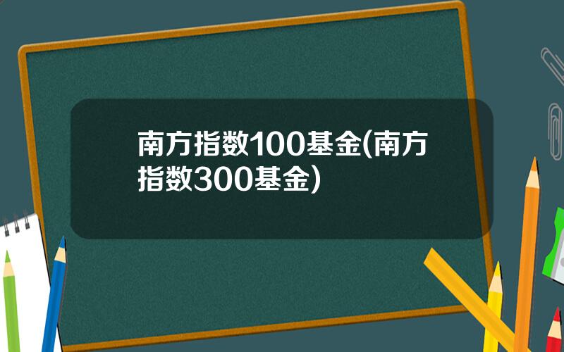 南方指数100基金(南方指数300基金)