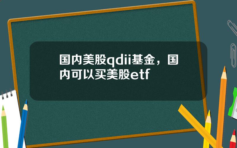 国内美股qdii基金，国内可以买美股etf