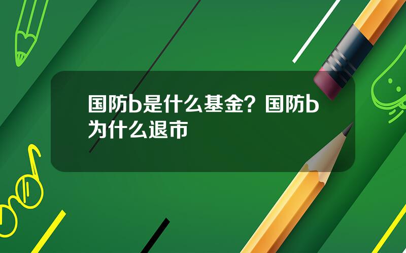 国防b是什么基金？国防b为什么退市