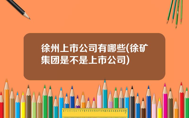 徐州上市公司有哪些(徐矿集团是不是上市公司)